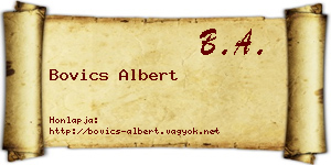 Bovics Albert névjegykártya